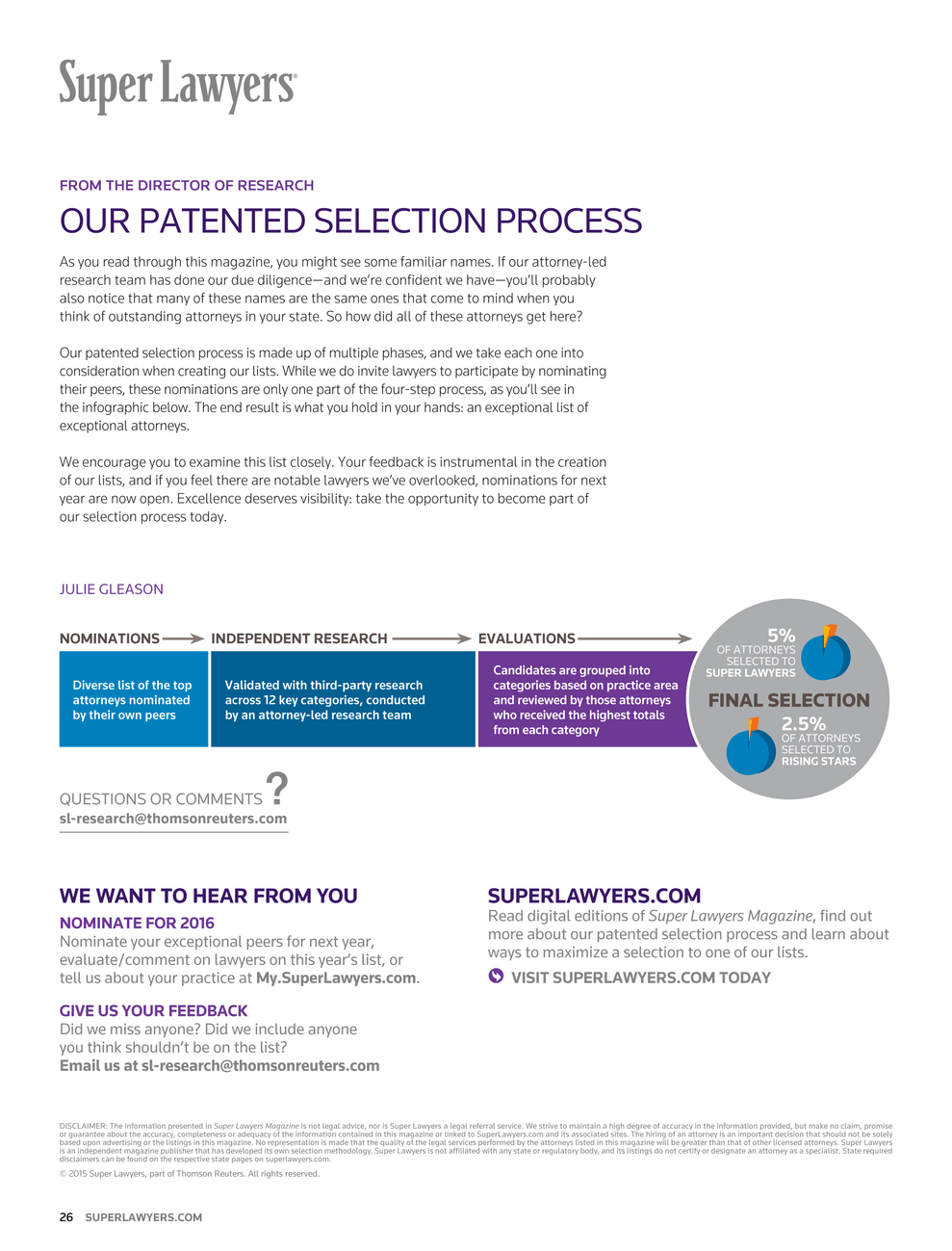 Super lawyers selection process form