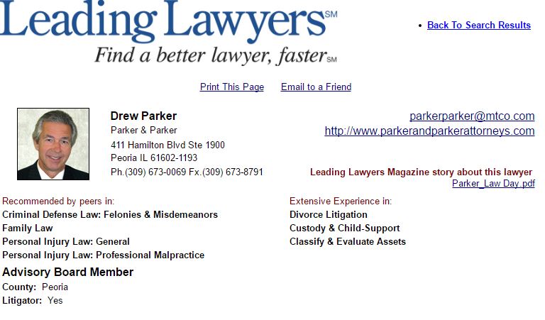 Drew Parker leading lawyer page