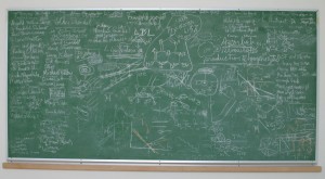 Chalkboard with writing