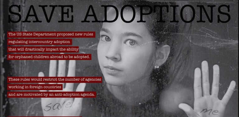 Save adoption sign with young girl